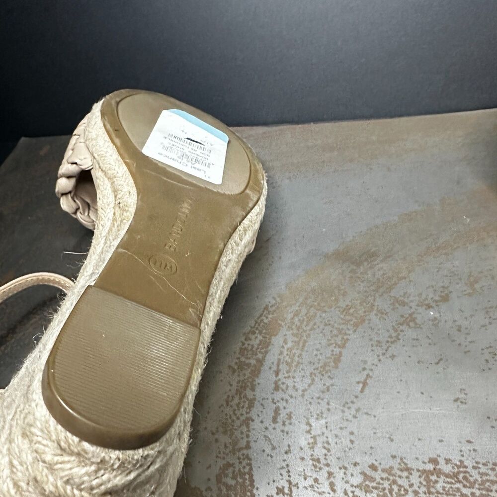 Bandolino Wedge Sandal 11 Espadrille Ankle Strap Summer Resort Nude Cream Jingle - Picture 8 of 9